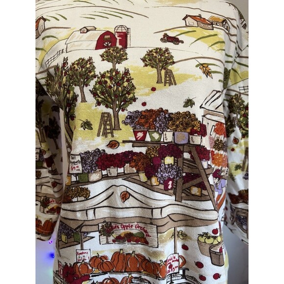 Christopher & Banks Tops - Christopher & Banks Womens Medium Fall Market 100% Cotton Top Pumpkin Cider